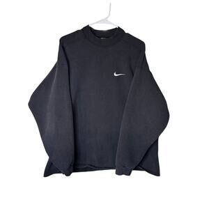 Vintage Nike Sweatshirt Size Large Black Crewneck Pullover 90s Made In USA